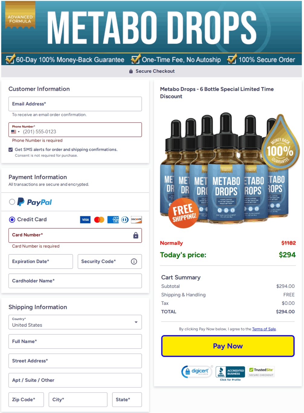 Metabo Drops Checkout